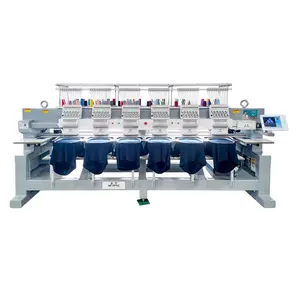 Machine de broderie tubulaire à 9 aiguilles, moniteur LCD professionnel 10 pouces, 6 têtes