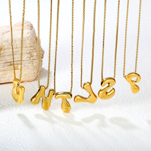 Collier avec pendentif alphabet plaqué or 18 carats en alliage de zinc, breloque lettre, cadeau, bijoux tendance - Product Image 3