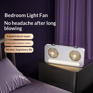 Nouveau ventilateur de bureau USB rechargeable avec double tête à grand débit d'air et format compact - Product Image 4