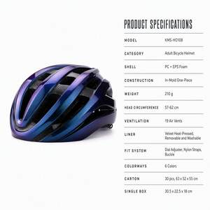 Casque de vélo pour homme et femme, coque respirante avec 19 aérations et réglage par cadran, taille 57-62 cm - Product Image 2