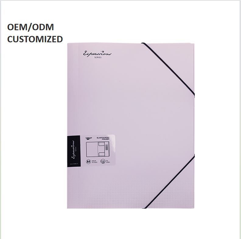 Morandi Colors 6-Pack A4 Size Elasticated Cardboard Folder with Metal Custom Logo Bag Pattern for Organized Office School Filing