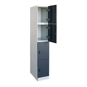 Armoire Métallique 4 Portes à Verrouillage par Clé, Meuble de Rangement Fin en Acier pour Vêtements, Espace de Stockage Sécurisé - Vente Chaude - Product Image 3