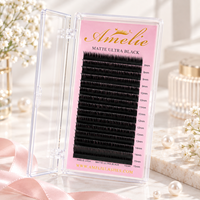 Extensions de cils professionnelles ultra-noires mates, volume doux en cachemire, plateaux de cils individuels, vente en gros