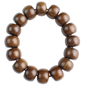 Bracelet en bois de santal doré, perles de 15 mm, style ethnique unisexe, bijoux à porter au quotidien - Product Image 5