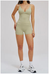 Nuevo Top de Yoga para Mujer Transpirable y Ligero con Tirantes Cruzados Finos, Espalda Descubierta, Cintura Alta Elástica y Bloques de Color para Entrenamiento - Product Image 6