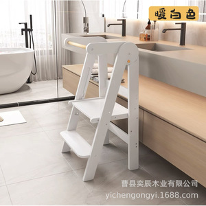หอคอยการเรียนรู้แบบมอนเตสซอรี่ บันไดเด็ก 91x47x48 ซม. พับได้ ทำจากไม้เนื้อแข็ง ดีไซน์เรียบง่าย สำหรับเด็ก ใช้ในครัว - Product Image 3
