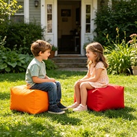 Housse de pouf carré imperméable sans rembourrage pour extérieur, plage, jardin, pouf de sol, siège futon, banc