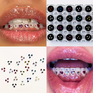 Perles en forme de cœur en cristal de 3 mm, 24 couleurs, pour bijoux dentaires pratiques - Product Image 5