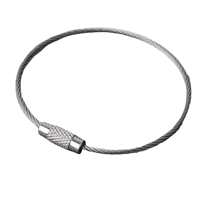 Anneaux porte-clés en métal colorés de 1,5 mm x 15 cm, en acier inoxydable, avec revêtement bonbon, en forme de câble, de bonne qualité