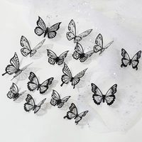 18PCS Kupu-kupu Hitam Putih Dekorasi Kue Ulang Tahun Aksesoris Dekorasi Kue Kupu-kupu DIY Dekorasi Rumah (Laris Terjual)
