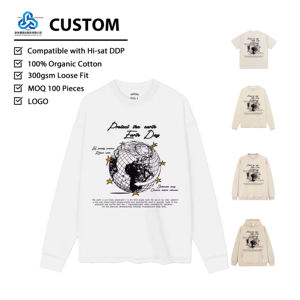 Customized Logo Embroidered Plain Dyed Eco-Friendly Waterproof Unisex Regular Fit Fleece Pullover <strong>Hoodie</strong> Retro Street <strong>Vintage</strong> - Product Image 1