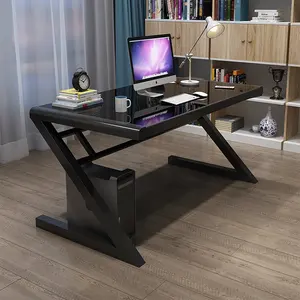 Wholese liscia di alta qualità da tavolo in vetro top mesa gamer angolo computer da gioco da tavolo pc gaming desk per gamer