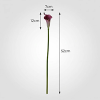 Bunga Calla Lily EVA Real Touch 52cm, Bunga Artifisial Realistis Tangkai Tunggal untuk Dekorasi Buket Pernikahan Mewah 2026 Grosir