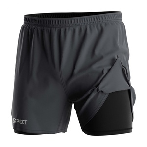 Pantalones Cortos Deportivos Transpirables 2 en 1 para Hombre, de Compresión, Secado Rápido, para Fisicoculturismo - Product Image 1