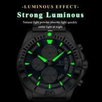 Montres à quartz Poedagar 695 pour hommes, acier inoxydable, étanches, chronographe lumineux, Reloj Hombre