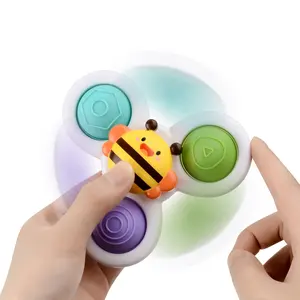 Vantuz Spinner bebek bebek oyuncak dönen Top duyusal oyuncaklar, bebekler için sevimli döner fırıldak Fidget Dimple banyo oyuncakları