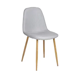 现代瑞典白色耐用天鹅绒椅子，织物可转换和可拆卸功能，适用于餐厅家居家具