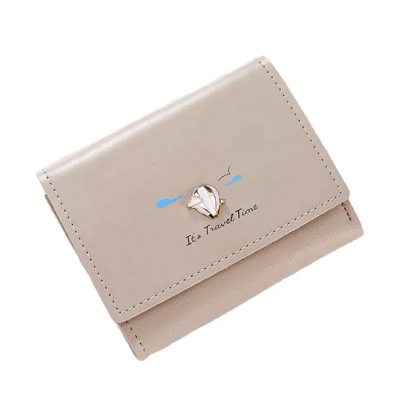 Женский простой складной короткий кошелек с пряжкой из искусственной кожи, держатель для карт, несколько бумажников, кошелек, держатель для ключей