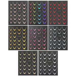 1 autocollant de <span class=keywords><strong>manucure</strong></span> rouge or français, autocollant de nail art néon coloré, dégradé, lignes, rayures, lignes de sourire, autocollants pour ongles, lignes courbées de lune - Product Image 6