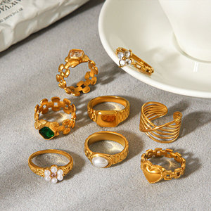Anillo de Reloj de Moda de Acero Inoxidable Chapado en Oro Fino de 14k y 18k Que No Se Deslustra, con Circonitas, para Mujer - Product Image 3