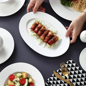 Ciotola in ceramica bianca pura per zuppa per ristorante occidentale uso domestico in rilievo creativo con Design a forma di pesce pianta in stile classico - Product Image 3