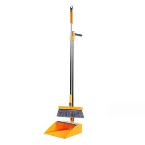 高品质家用地板清洁扫帚组合套装塑料立式簸箕长柄扫帚和簸箕