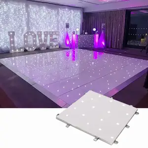 Cadre en aluminium rgbw transparent étoilé portable acrylique blanc led disco 3d boîte de contrôle de piste de danse