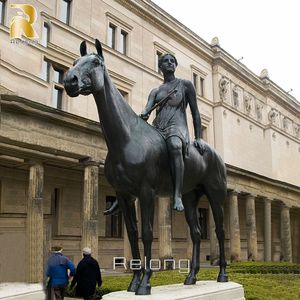 Estatua de gran caballo de bronce para chica, estatua Sexy para jardín al aire libre - Product Image 4