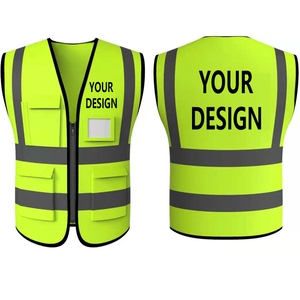 Gilet de sécurité certifié ANSI Classe 1, imperméable, avec bande réfléchissante de 5 cm, logo, en polyester - Fourniture d'usine de vêtements de travail - Product Image 1