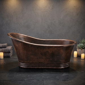 Oval Freestanding Metal Bathtub Antique Style Durable Bath Barrel Without Lid for Adults - Indian Home Crafts - Product Image 3