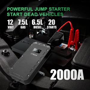 Lampe de poche pour environnements extrêmes, numérique, 12 volts, batterie de secours 12V 10000mAh LiFePO4 au lithium, démarreur d'urgence pour voiture - Product Image 2