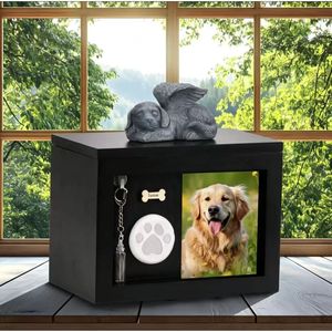 Pet <b>Urn</b> Wooden Box 23.5cm Rectangle Durable Pet Keepsake Storage for Dogs <b>Cats</b> Memorial - Product Image 4
