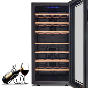 Armoire à vin de réfrigérateur de refroidisseur de vin de haute qualité 78L pour 32 bouteilles avec thermostat numérique et lumière LED bleue - Product Image 4