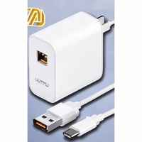 Pengisi Daya Dinding Super Cepat 100W USB-A dan USB-C Dual Port PD SCP Quick Charge Adapter dengan Kabel
