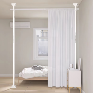 Tringles de garde-robe de cloison de chambre à coucher <span class=keywords><strong>sans</strong></span> perçage, <span class=keywords><strong>tringle</strong></span> à rideau de lit, facile à installer et à démonter, stable, pas facile à tomber. - Product Image 1