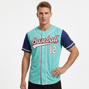 Uniformes de Béisbol y Sóftbol Personalizados con Sublimación, Transpirables, Antibacterianos, de Talla Grande, de Secado Rápido y Manga Corta - Product Image 1