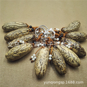 Llavero de coche con semilla de Bodhi de los Mil Ojos, tamaño pequeño y grande, material de árbol creativo, proceso de chapado, origen Yiwu - Product Image 2