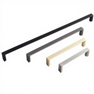 Modern Luxury Hotel <b>Door</b> Handle Cabinet Dresser Wardrobe Kitchen <b>Matt</b> <b>Black</b> Zinc Alloy Drawer Handle 320mm - Product Image 2