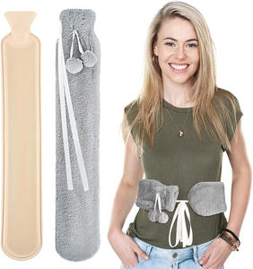 2L容量ロングウェアゴム製温水バッグ,ぬいぐるみカバー付きウェアラブルベルトネック & ウエスト固定ハンドウォーミング温水ボトル - Product Image 3