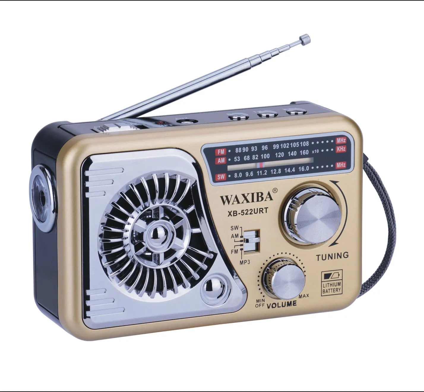 XB-524U-S Samll FM AM רדיו עם USB מקלט נטענת כיס גלים קצרים WAXIBA בית רדיו