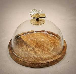 Soporte para Pastel de Madera con Cúpula de Vidrio a Precios Bajos, Diseño Moderno para Exhibición de Alimentos y Pasteles, para Restaurantes y Hogares - Product Image 4