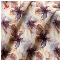 Tissu en mousseline de polyester 100% respirant, imprimé à motifs floraux, tissé pour robe femme