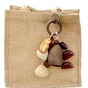 Wholesale Handmade Natural Fruit Shell Keychain Bag Charm <b>Wind</b> <b>Chime</b> For Healing And Meditation - Product Image 1
