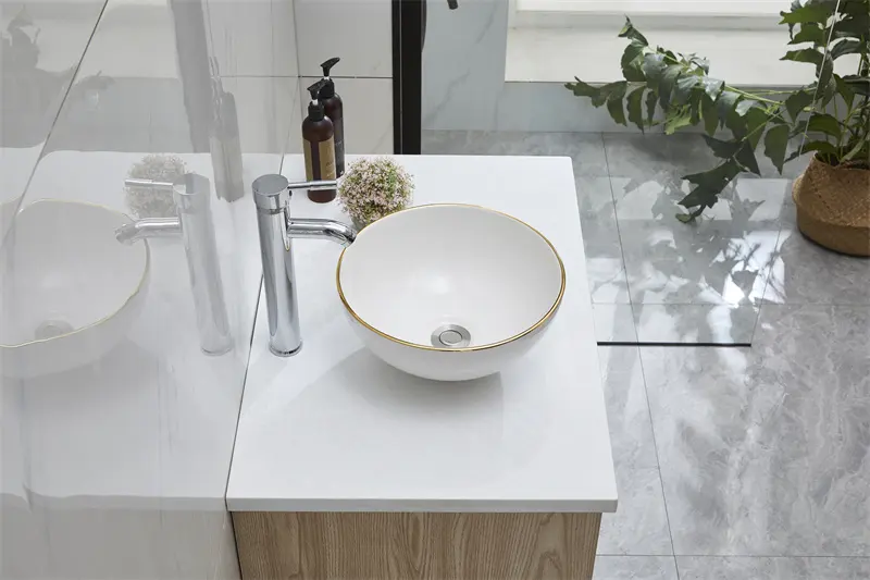 Lavabo da appoggio per lavabo da bagno moderno bianco lavabo da appoggio in ceramica artistica