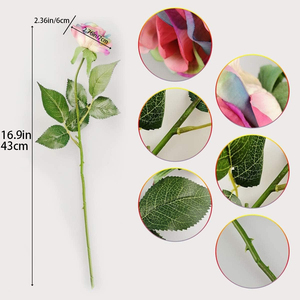 <span class=keywords><strong>Fiori</strong></span> Artificiali 1 Pezzo Rose <span class=keywords><strong>di</strong></span> Seta con Steli Lunghi per Centrotavola Matrimoniali, Composizioni Floreali da Interno, Decorazioni per Feste, Bouquet Fai-da-Te - Product Image 2