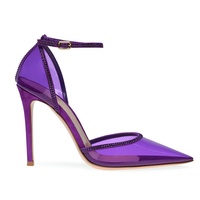 Chaussures à talons aiguilles violettes élégantes à bout pointu style soirée