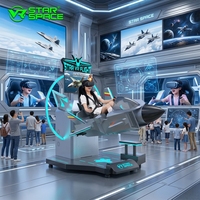 Simulador de Vuelo VR Profesional Star VR Flight, Simulador de Vuelo Comercial con Movimiento, Simulador de Entrenamiento de Vuelo para Interiores, Metálico, para Centros Comerciales y Uso Público