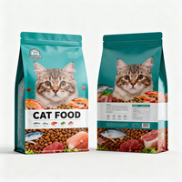 Sachet d'emballage alimentaire personnalisé pour animaux de compagnie, refermable, pochette verticale en plastique et aluminium, sac alimentaire refermable pour chats et chiens