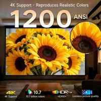 Proyector Portátil para el Hogar con Certificación Google OEM 1200ANSI, Resolución Nativa de 1080p y Soporte 4K, Sistema de Voz Inteligente