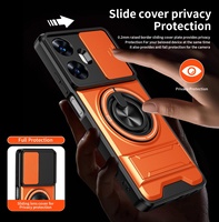 Coque de téléphone 2-en-1 antichoc avec anneau métallique et béquille, et cache-objectif coulissant pour Google Pixel 10A/11 Pro XL/10 Pro/9 Pro/9A/8A